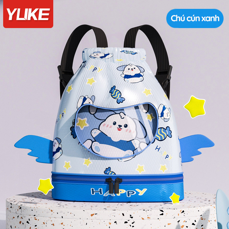 Túi đựng đồ bơi đồ ướt có ngăn chống nước riêng biệt hiệu Y hình in 4D ngộ nghĩnh đáng yêu cho bé RH22015