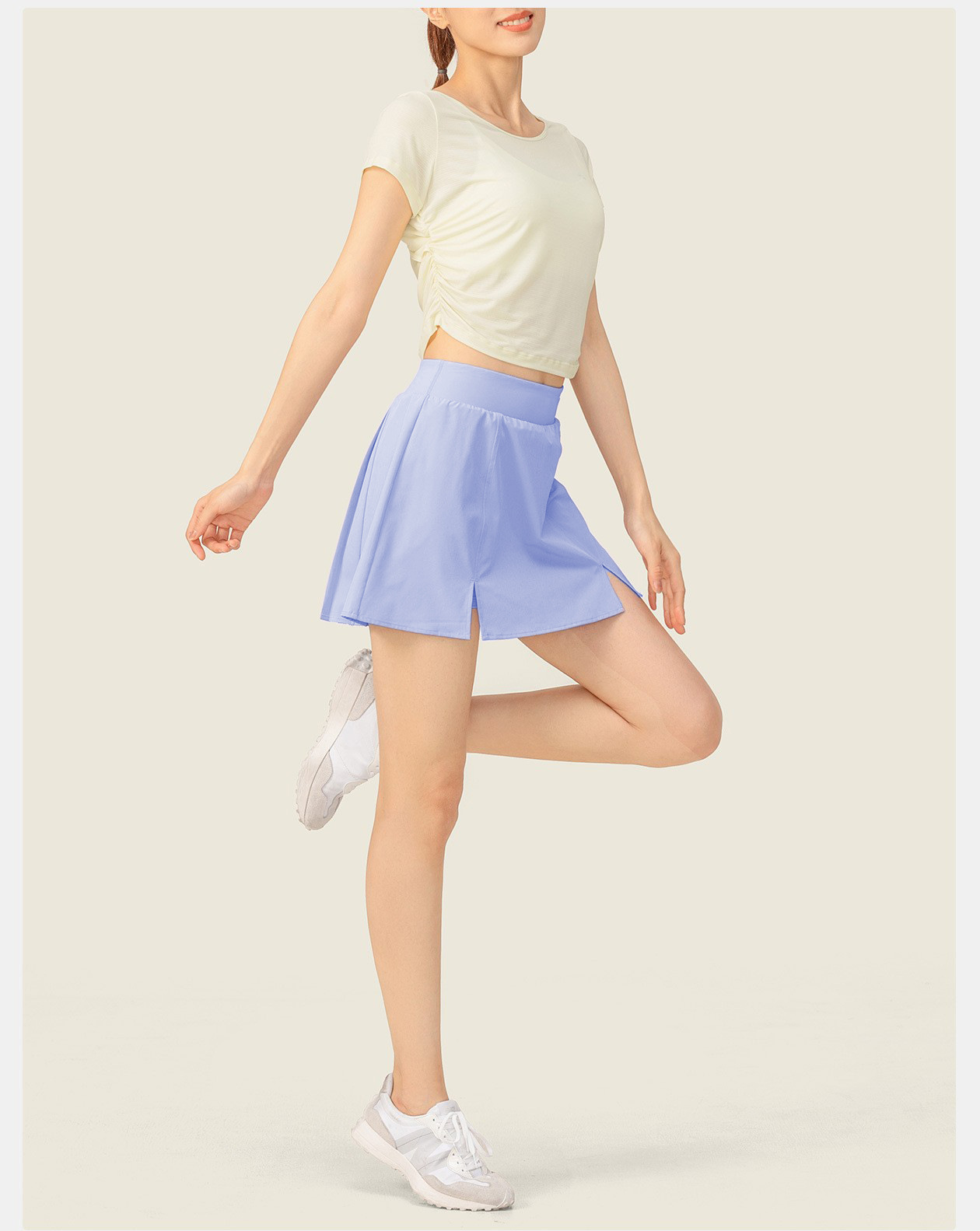 Chân váy thể thao nữ pickleball, tennis 2 lớp - Xếp ly sau cá tính