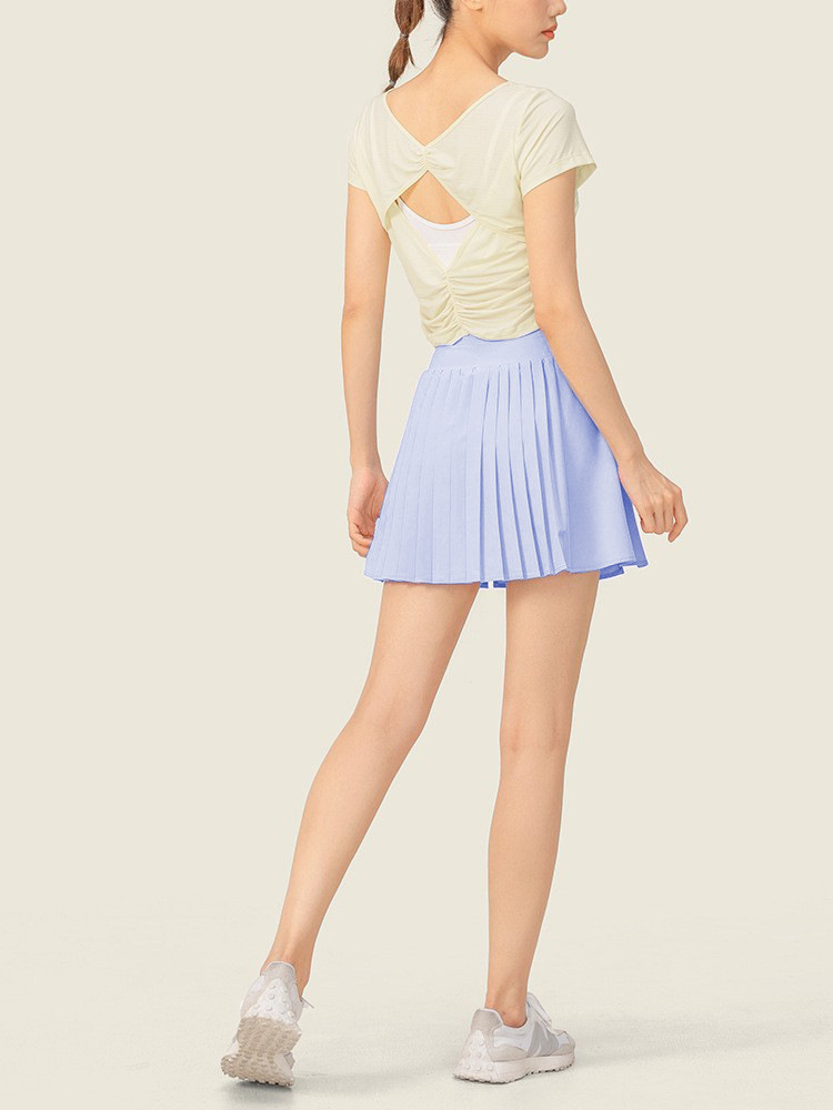 Chân váy thể thao nữ pickleball, tennis 2 lớp - Xếp ly sau cá tính