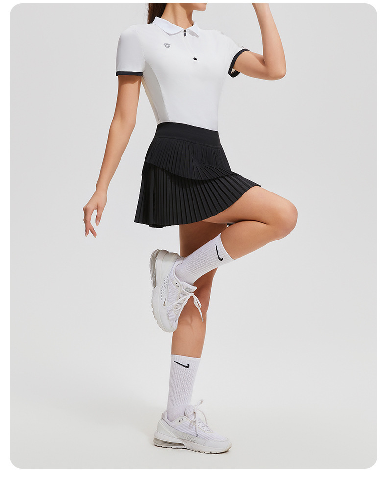 Váy picklebal xếp li 2 tầng, váy thể thao xếp li kín đáo phối màu 2 tầng quần đùi bên trong cosleaf