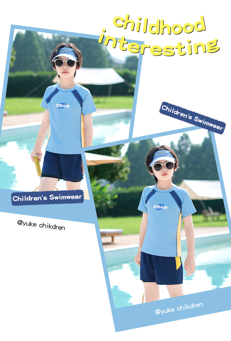 Đồ bơi bé trai YUKE quần đùi 2 lớp trẻ trung năng động star