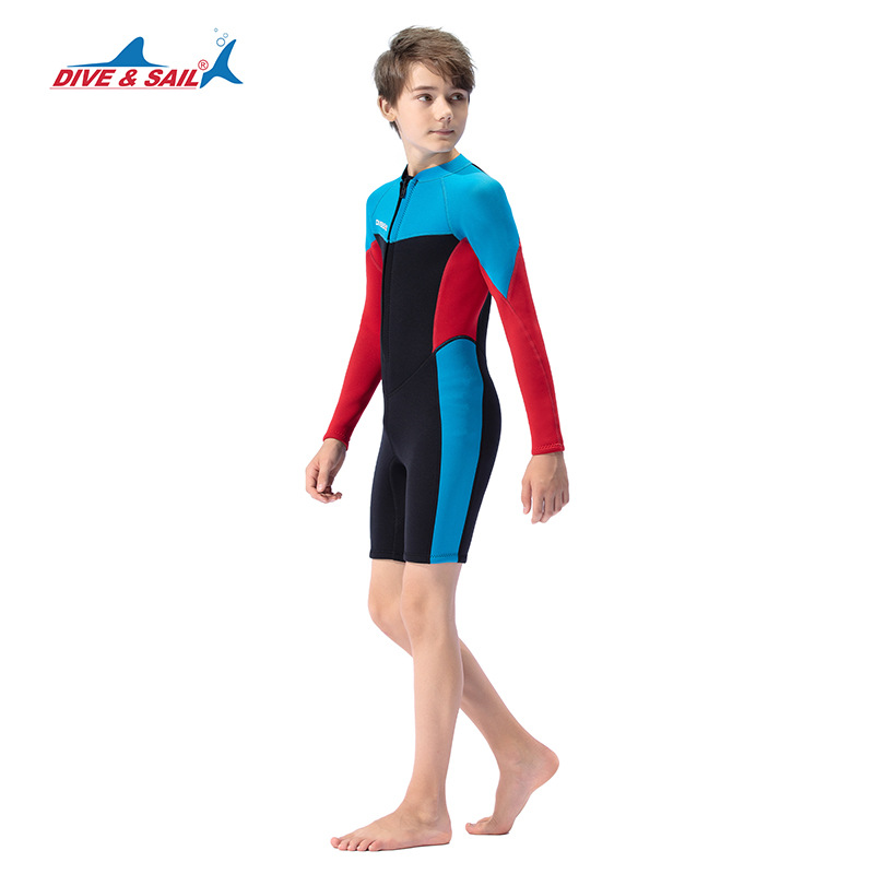 Đồ bơi giữ nhiệt bé trai Dive and Sail size lớn 27-5kg Cao Su dày 2.5mm giữ ấm ngăn tia UV