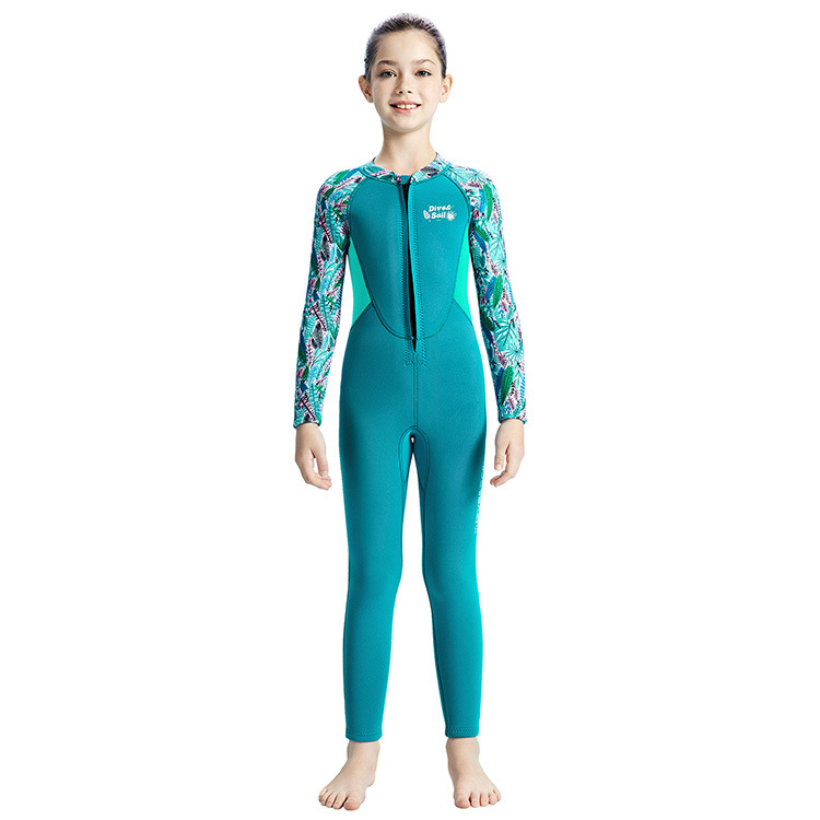 Đồ bơi giữ nhiệt bé gái Dive and Sail tay dài quần dài M155591