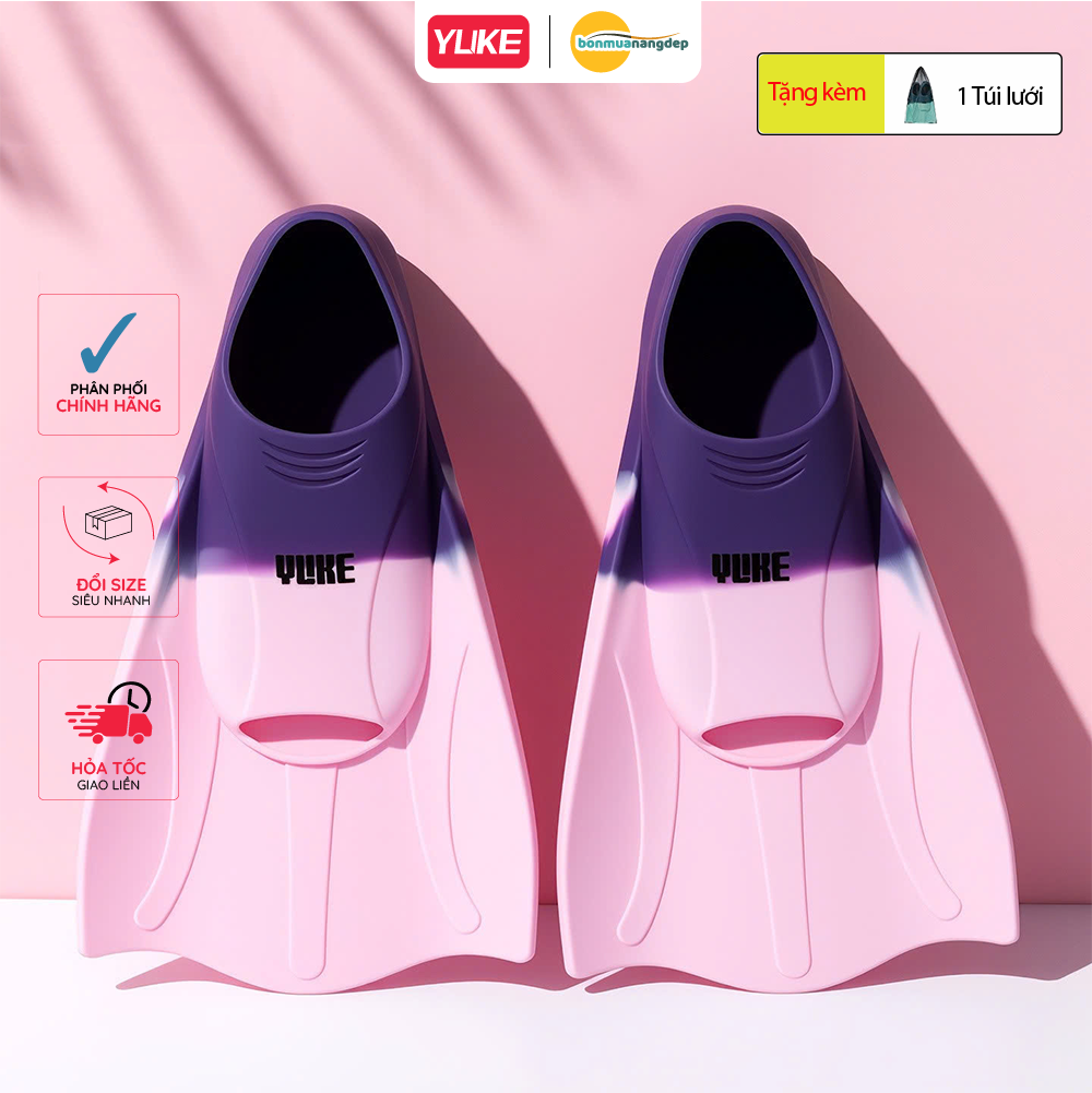 Chân vịt bơi lội hiệu YUKE chất liệu silicon mềm mại, đàn hồi tốt, ôm chân thoải mái khi sử dụng