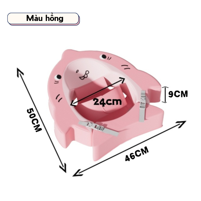 Phao bơi cho bé sơ sinh Voutdoing 3–12 tháng, chống lật an toàn, xốp Foam, vải 3D nhanh khô, 3 màu dễ thương