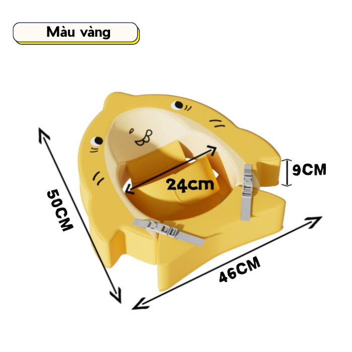 Phao bơi cho bé sơ sinh Voutdoing 3–12 tháng, chống lật an toàn, xốp Foam, vải 3D nhanh khô, 3 màu dễ thương