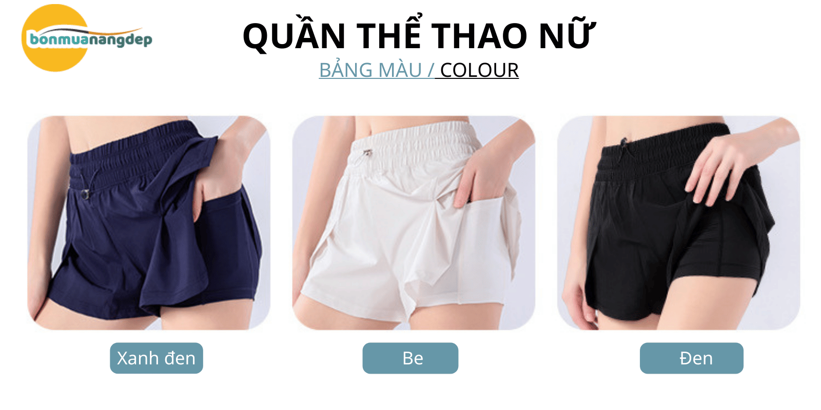 Quần short thể thao nữ pickleball, cầu lông 2 lớp-  Thiết kế xẻ bầu