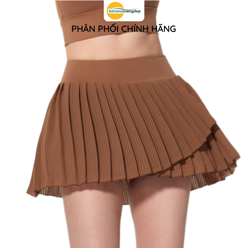 Váy picklebal nữ kiểu xếp li chéo ngắn, trang phục thể thao tạo dáng eo thon