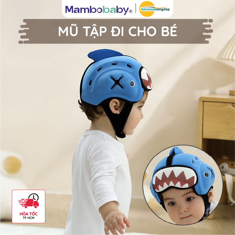 Mũ tập đi cho bé Mambobaby Guard chống va đập êm nhẹ, thoáng khí – phù hợp bé 6–24 tháng