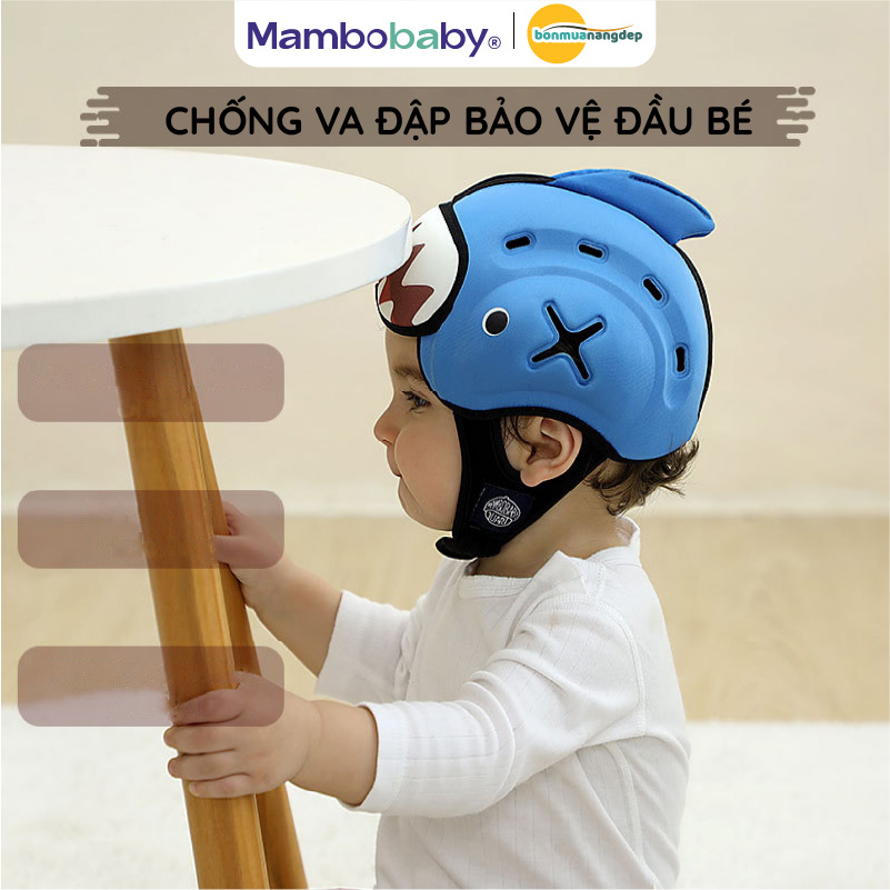 Mũ tập đi cho bé Mambobaby Guard chống va đập êm nhẹ, thoáng khí – phù hợp bé 6–24 tháng