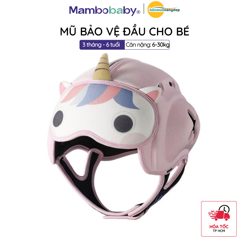 Mũ tập đi cho bé Mambobaby Guard chống va đập êm nhẹ, thoáng khí – phù hợp bé 6–24 tháng