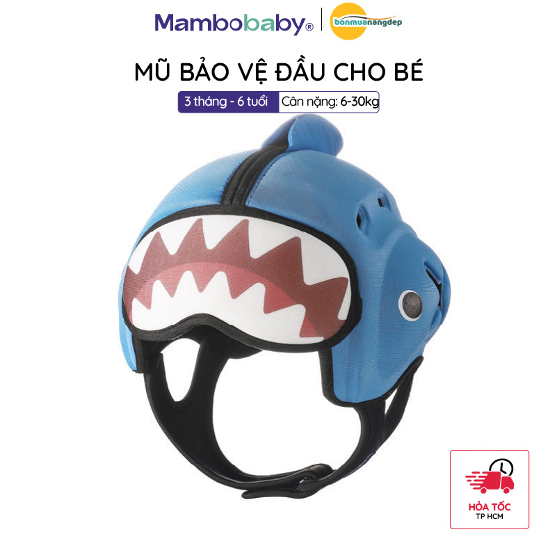 Mũ tập đi cho bé Mambobaby Guard chống va đập êm nhẹ, thoáng khí – phù hợp bé 6–24 tháng