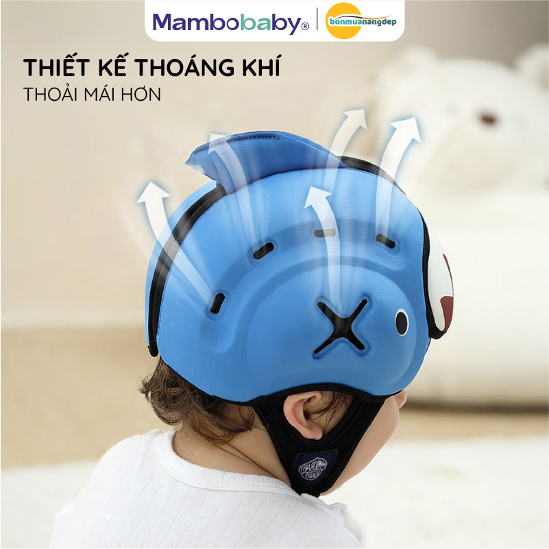 Mũ tập đi cho bé Mambobaby Guard chống va đập êm nhẹ, thoáng khí – phù hợp bé 6–24 tháng