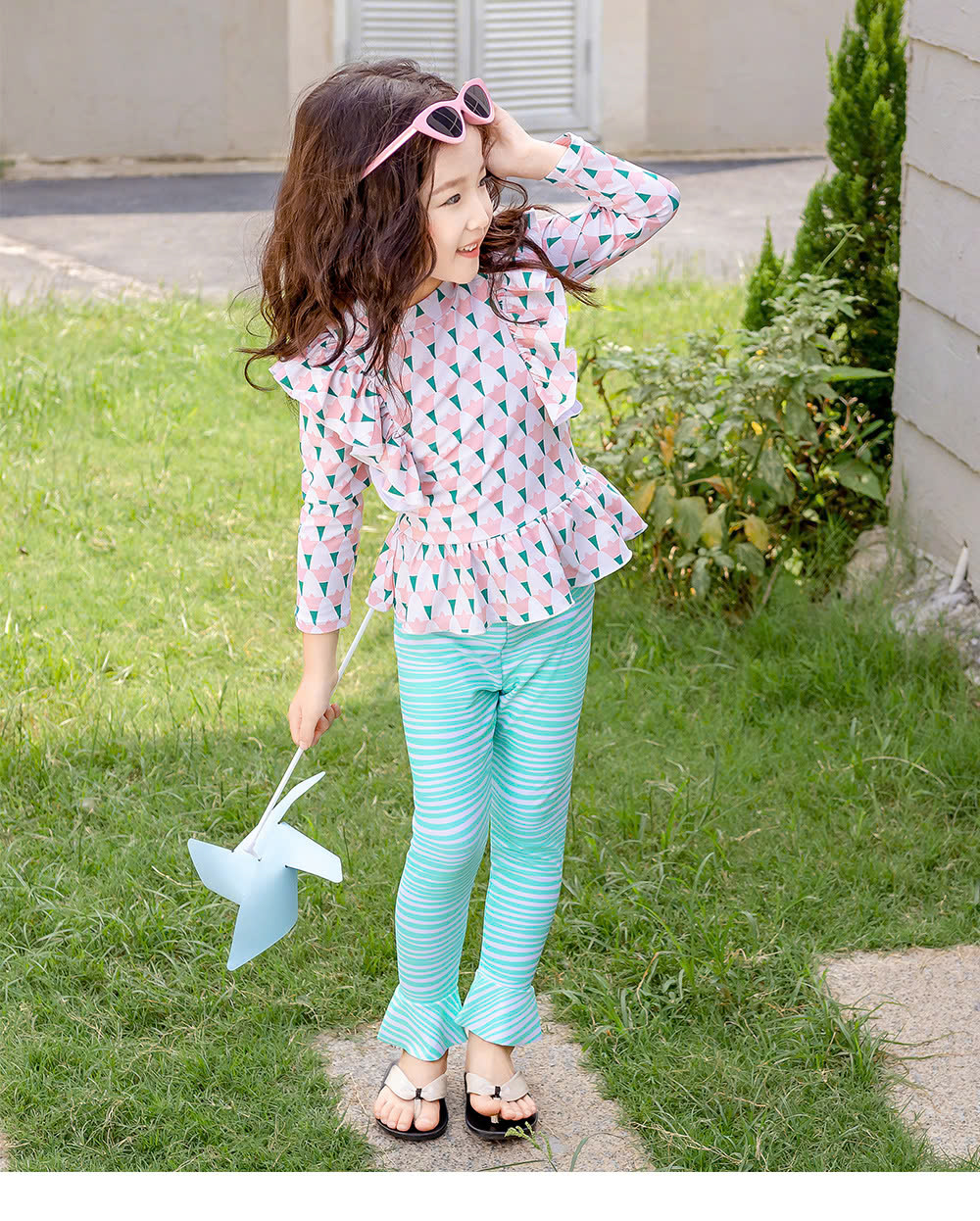 Set đồ bơi bé gái tay dài quần dài kèm nón- Họa tiết kẹt ngọt siêu yêu cho bé từ 1-8 tuổi