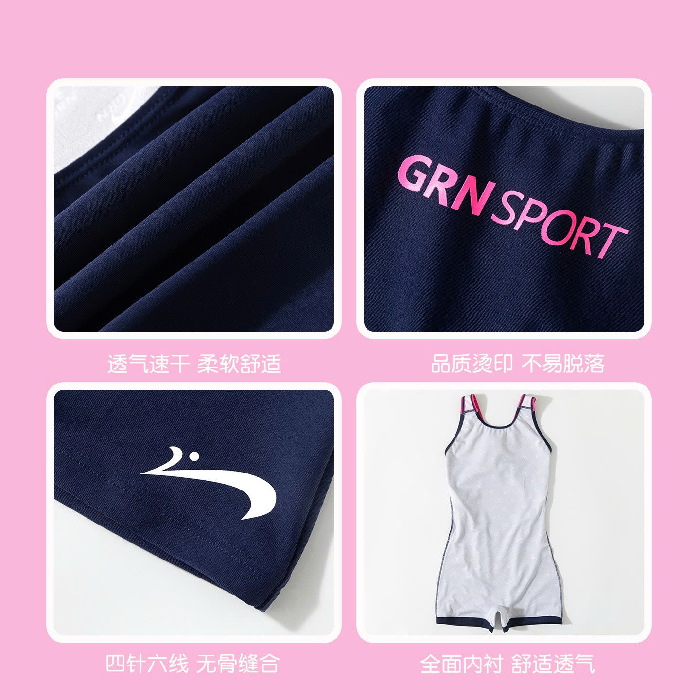 Đồ bơi liền thân bé gái kiểu dáng thể thao, khoét lưng cá tính – Chất co giãn thoáng mát GRN SPORT