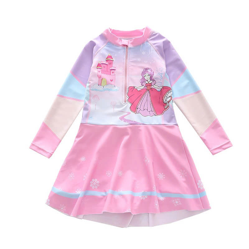 Đồ bơi bé gái Tay Dài chân váy liền thân CM2416