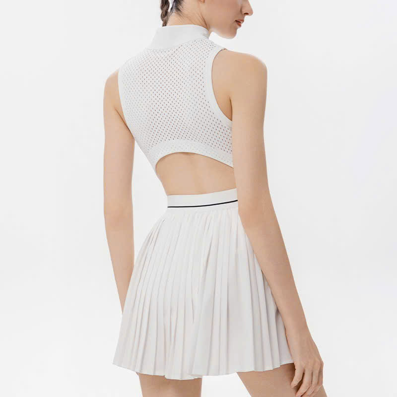 Váy Picklebal liền thân, váy thể thao xếp li thoáng khí phối lưới sau lưng