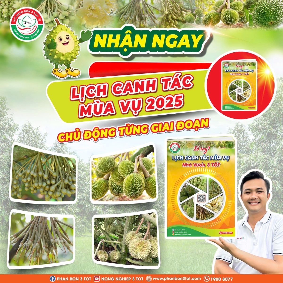 NHẬN NGAY LỊCH CANH TÁC MÙA VỤ SẦU RIÊNG 2025 - 2026 NHẬN NGAY LỊCH CANH TÁC MÙA VỤ SẦU RIÊNG 2025 - 2026