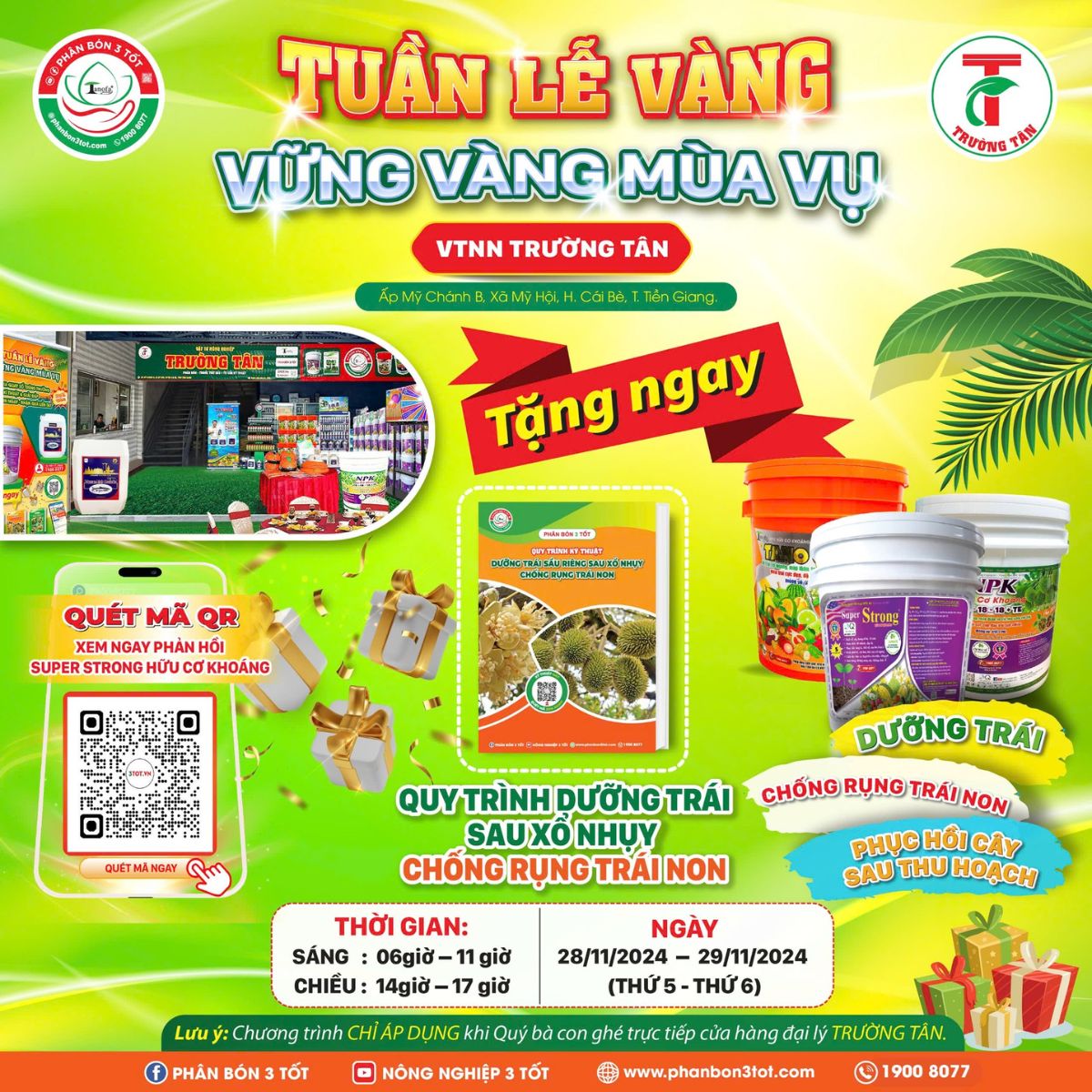 TUẦN LỄ VÀNG - CÙNG NHÀ VƯỜN CÁI BÈ, TIỀN GIANG LÀM TRÁI CHUẨN 3 TỐT! TUẦN LỄ VÀNG - CÙNG NHÀ VƯỜN CÁI BÈ, TIỀN GIANG LÀM TRÁI CHUẨN 3 TỐT!