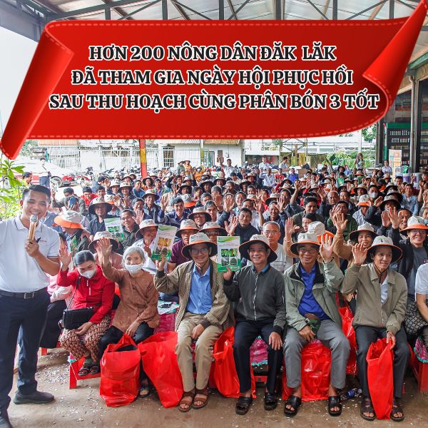 BẤT NGỜ CHƯA? HƠN 200 NÔNG DÂN ĐĂK LĂK ĐÃ THAM GIA NGÀY HỘI PHỤC HỒI SAU THU HOẠCH CÙNG PHÂN BÓN 3 TỐT !! BẤT NGỜ CHƯA? HƠN 200 NÔNG DÂN ĐĂK LĂK ĐÃ THAM GIA NGÀY HỘI PHỤC HỒI SAU THU HOẠCH CÙNG PHÂN BÓN 3 TỐT !!