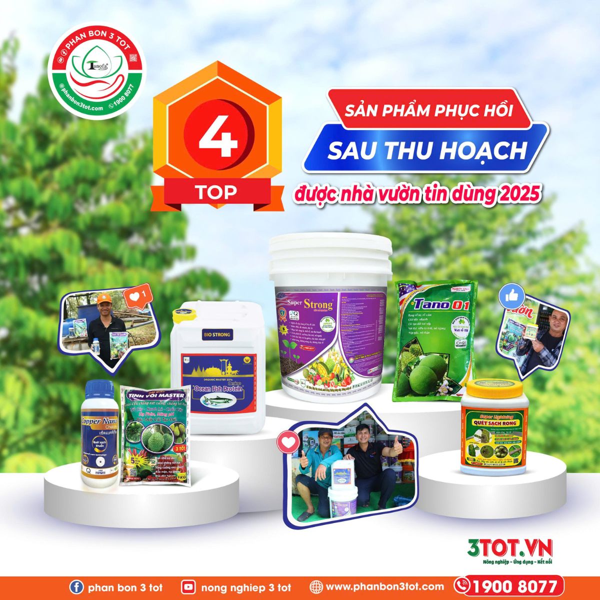 TOP 4 SẢN PHẨM PHỤC HỒI SAU THU HOẠCH ĐƯỢC NHÀ VƯỜN TIN DÙNG 2025