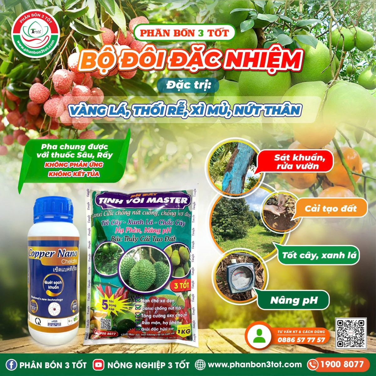 COPPER NANO & TINH VÔI MASTER - BỘ ĐÔI ĐẶC NHIỆM PHÒNG TRỪ NẤM BỆNH COPPER NANO & TINH VÔI MASTER - BỘ ĐÔI ĐẶC NHIỆM PHÒNG TRỪ NẤM BỆNH