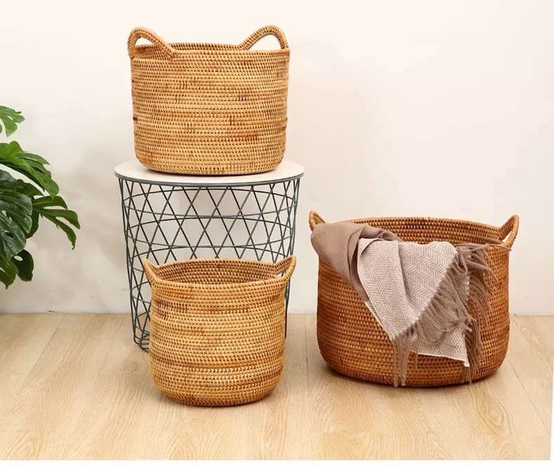 Laundry Storage Basket Rattan