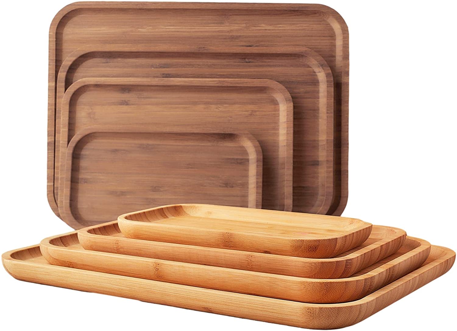 modern table decoration food fruit ice tray 35x35cm wood bamboo servuing tray wholesale