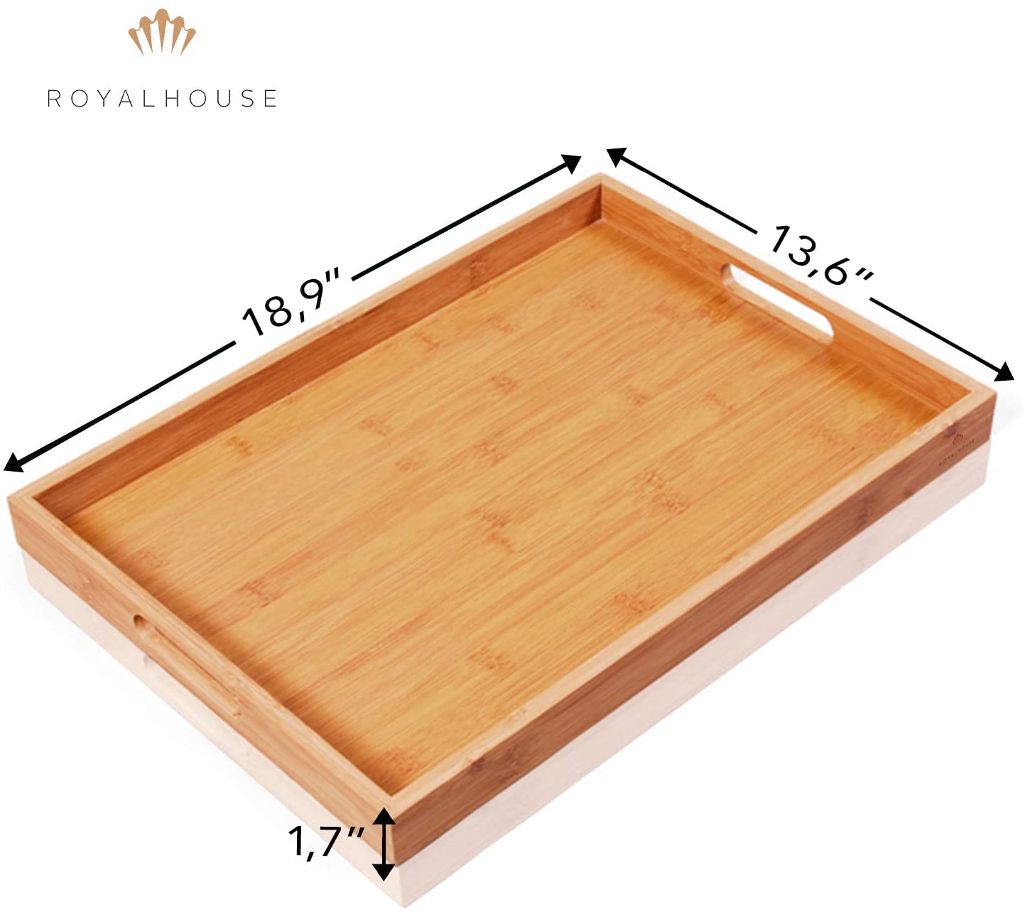 Kitchen Accessories Food Snake Wine Serving Bamboo Tray With Handles