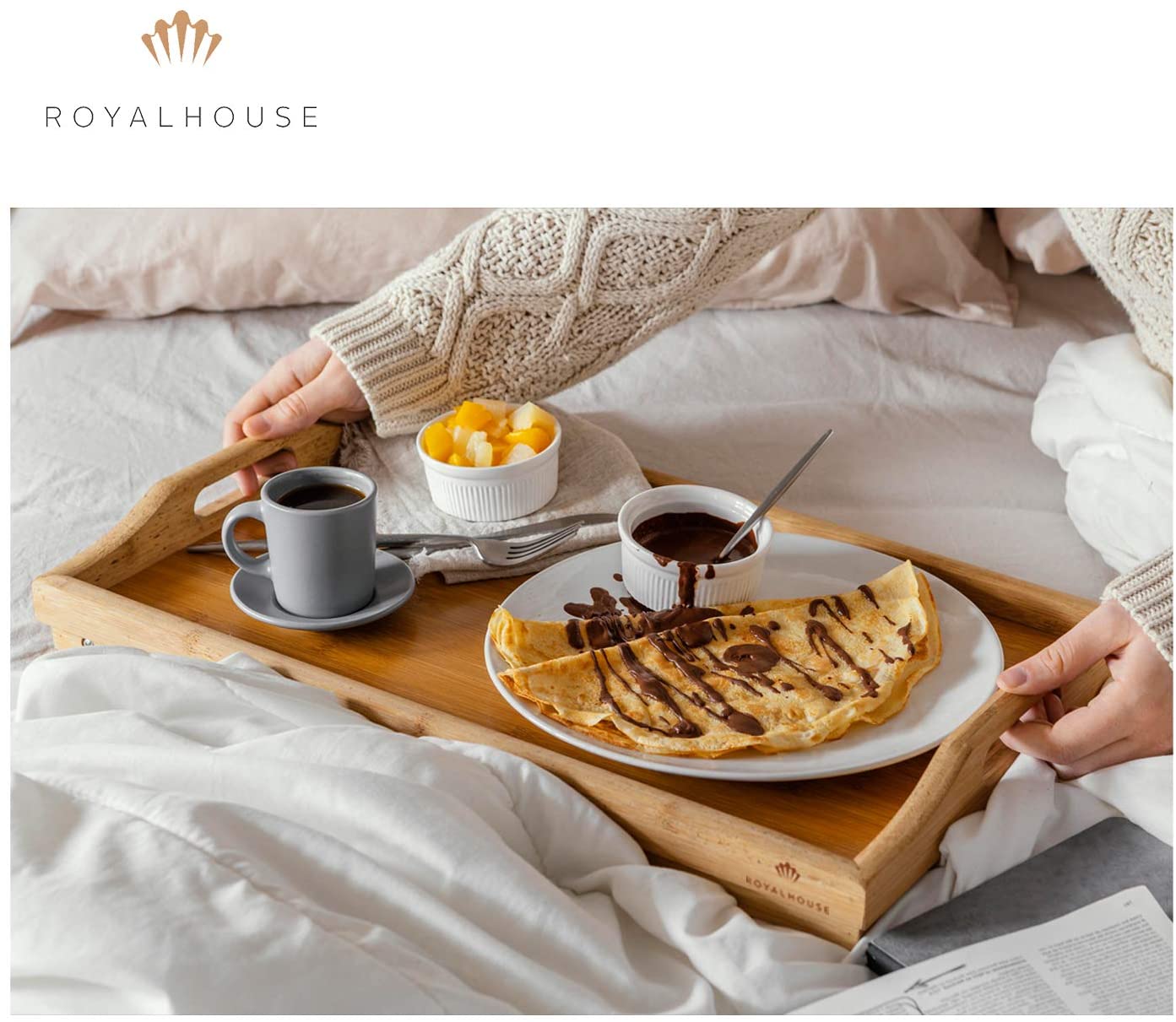 Kitchen Accessories Food Snake Wine Serving Bamboo Tray With Handles