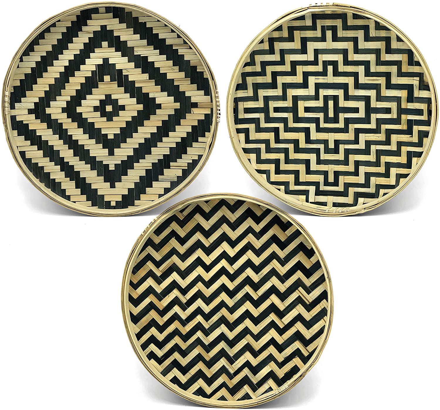 Round Serving Tray Wooden Bamboo Circle Tray High quality large custom food melamine mdf board 100% biodegradable Serving tray