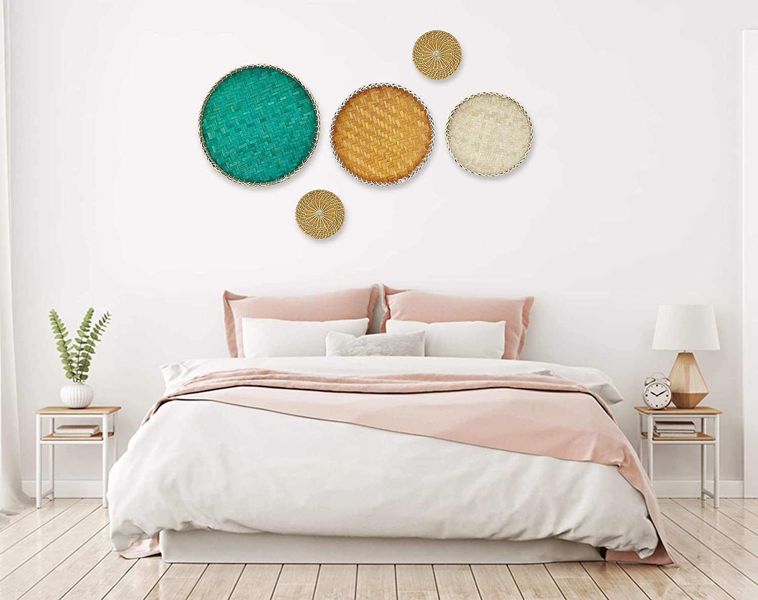 Factory direct sales with Handles Wooden Bamboo Circle Tray High quality large custom food serving tray