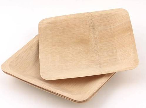 Wholesale Eco-friendly Vietnamese Square Bamboo Disposable Plates
