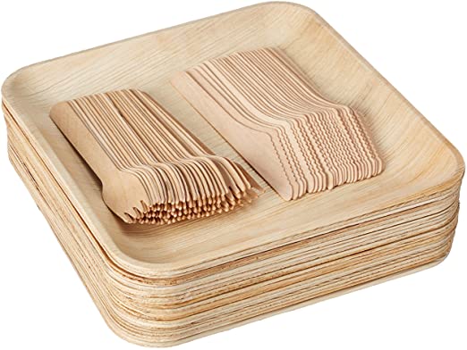 Wholesale Eco-friendly Vietnamese Square Bamboo Disposable Plates