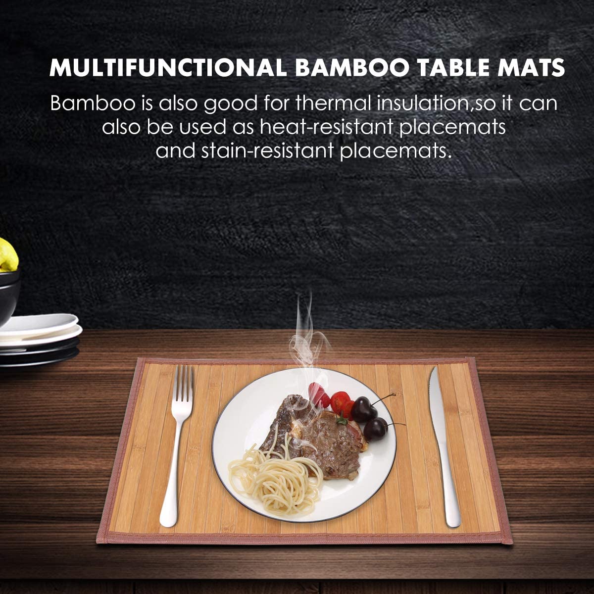 Vietnamese 100% Natural Bamboo table placemat for dishes and cups