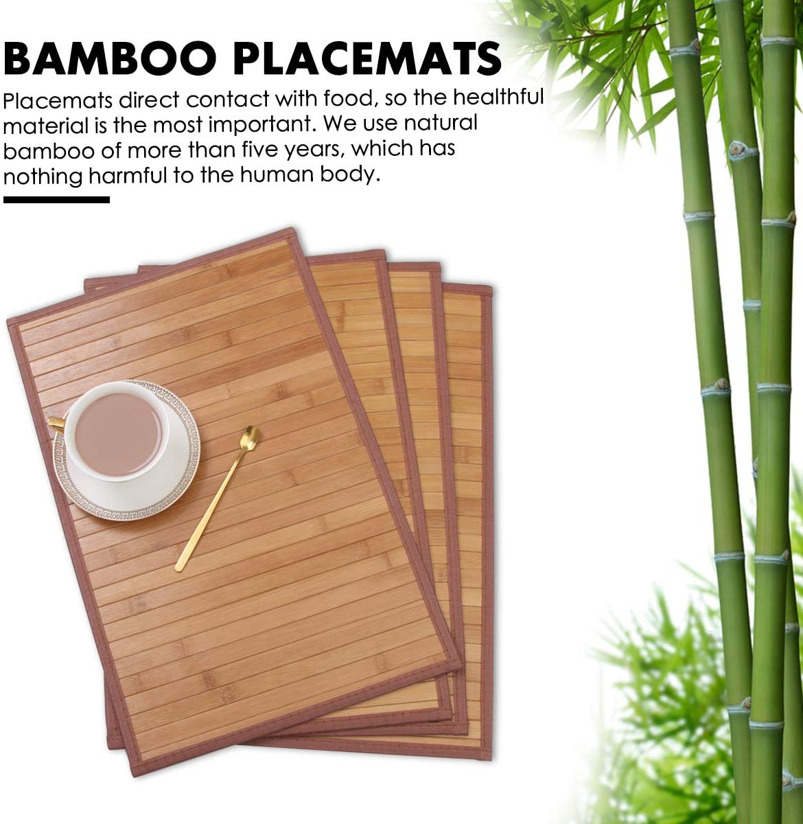Vietnamese 100% Natural Bamboo table placemat for dishes and cups