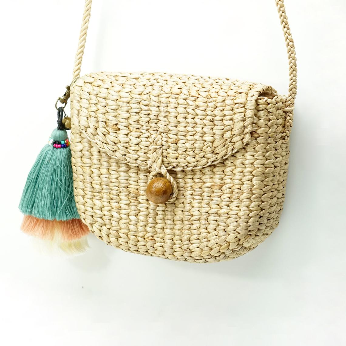 Natural Basket Handmade Straw bag Water Hyacinth Bag Woven Bag Sea Grass Bag Beach Bag Hand Bag Shoulder Bag