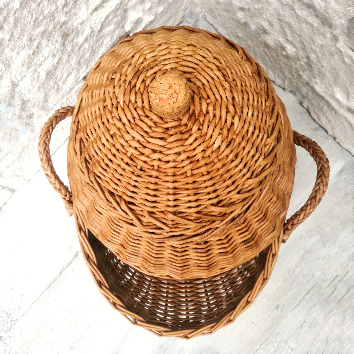 Rattan basket for onions potatoe and garlic 04