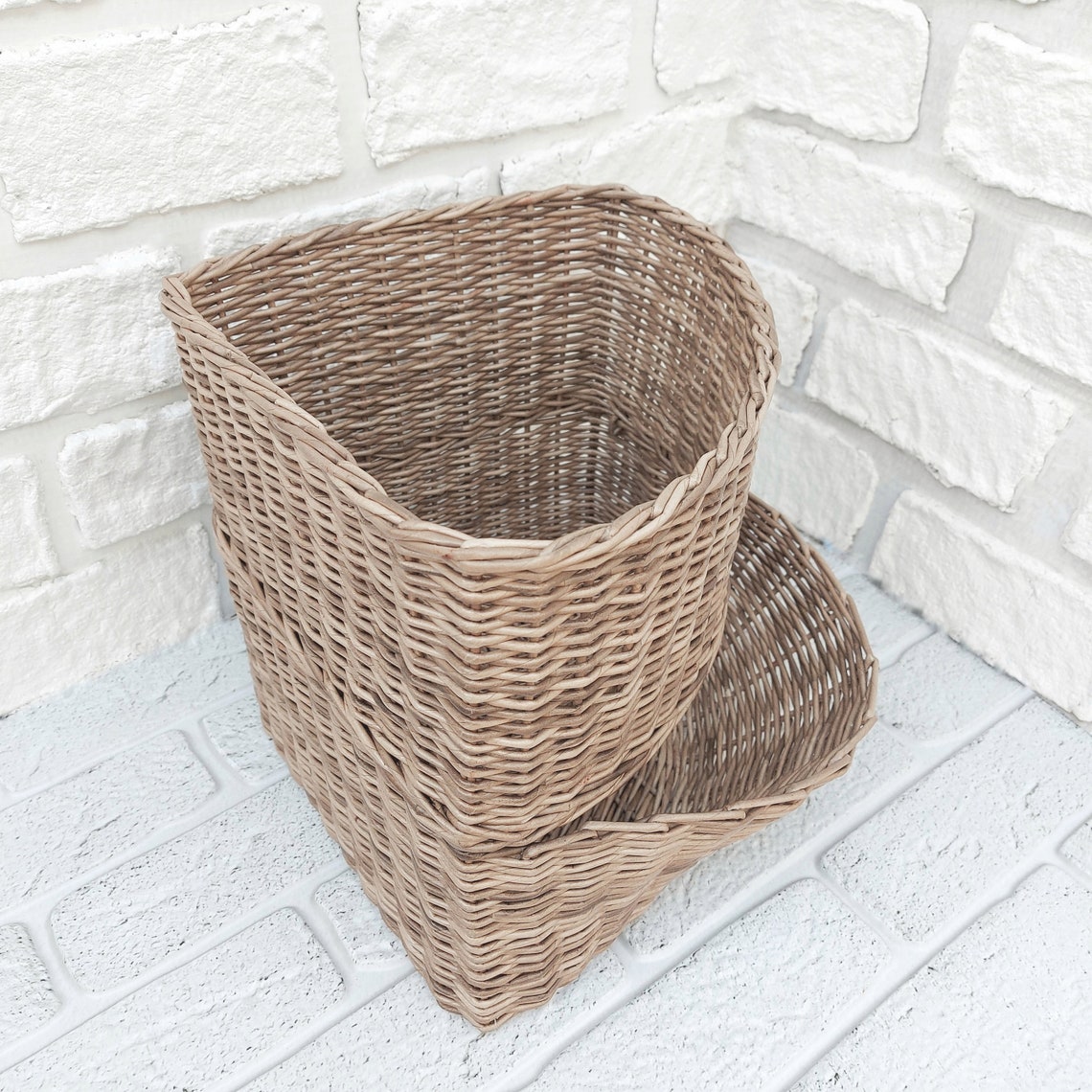 Rattan basket for onions potatoe and garlic 15