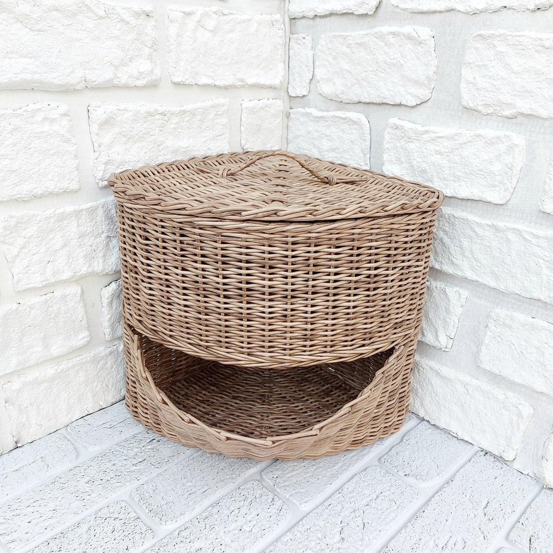 Rattan basket for onions potatoe and garlic 15