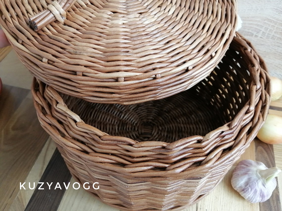 Rattan basket for onions potatoe and garlic 07