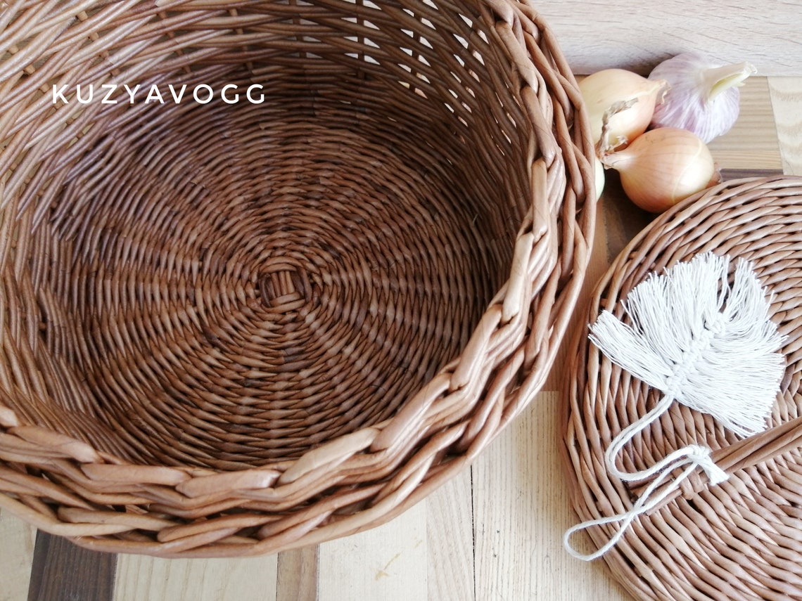 Rattan basket for onions potatoe and garlic 07