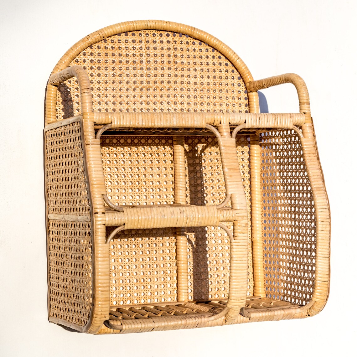 Rattan bamboo wall Sheft, Wall hanger, Cane Wall Hanger, Wall Decor