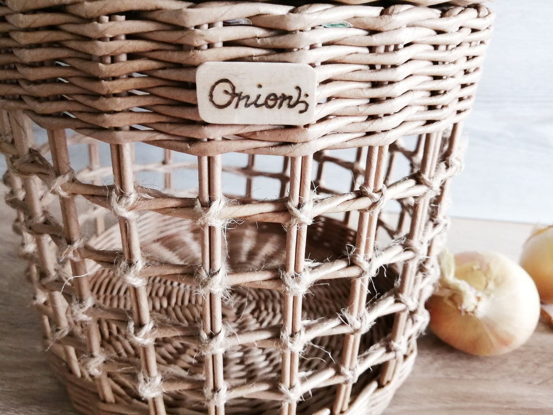 Rattan basket for onions potatoe and garlic 11