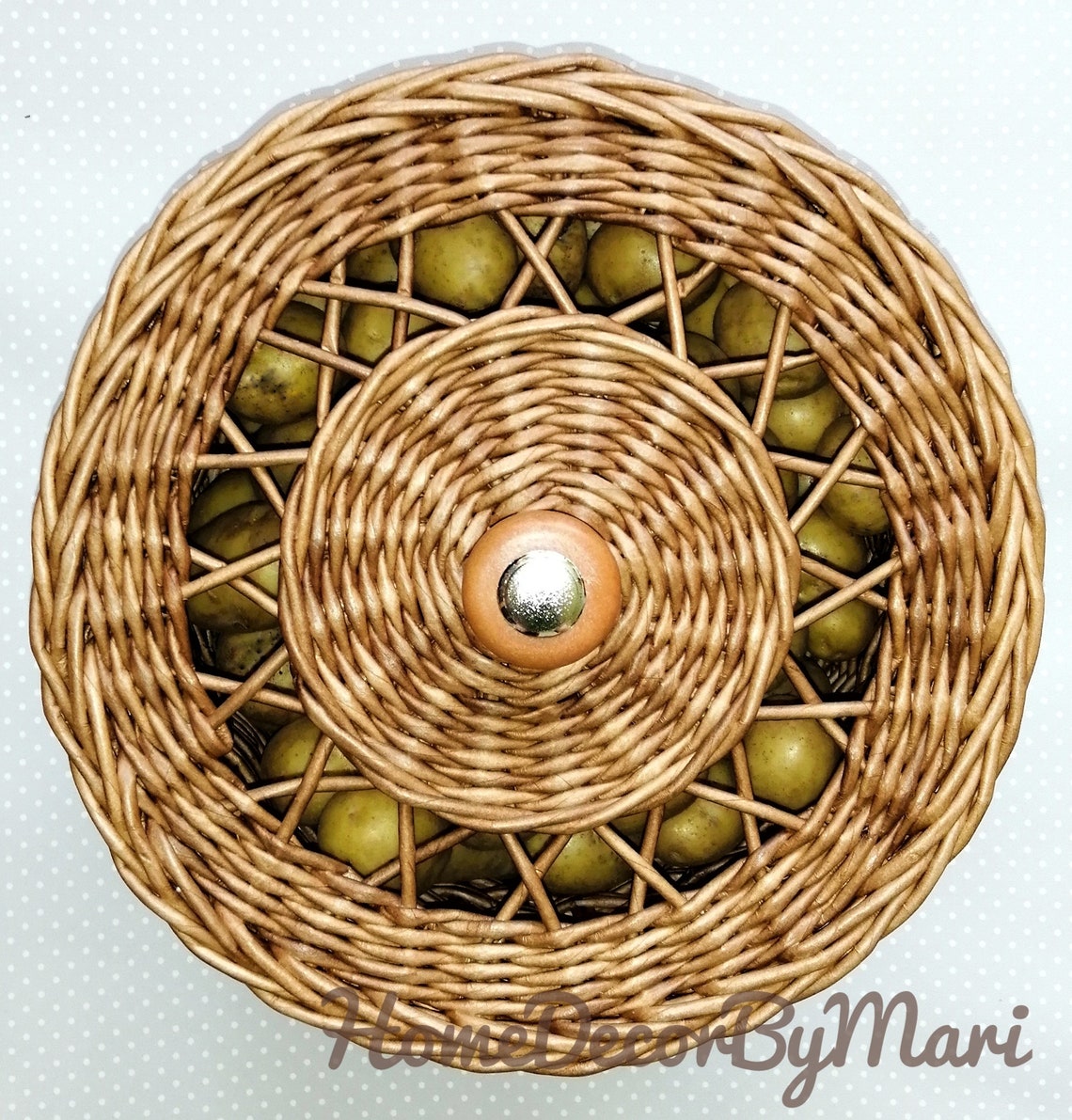 Rattan basket for onions potatoe and garlic 08