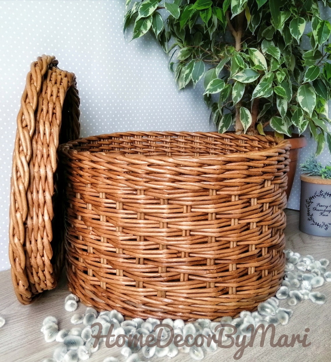Rattan basket for onions potatoe and garlic 08