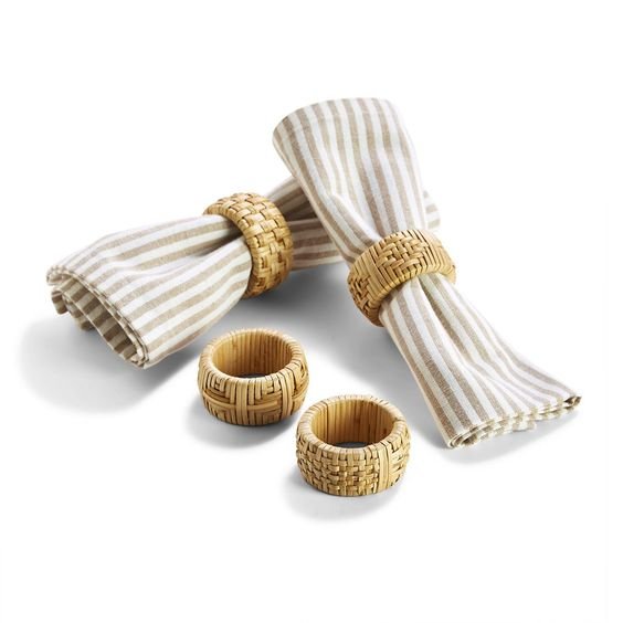 Water Hyacinth Woven Woven Handmade Napkin Holder Round Woven Napkin Ring