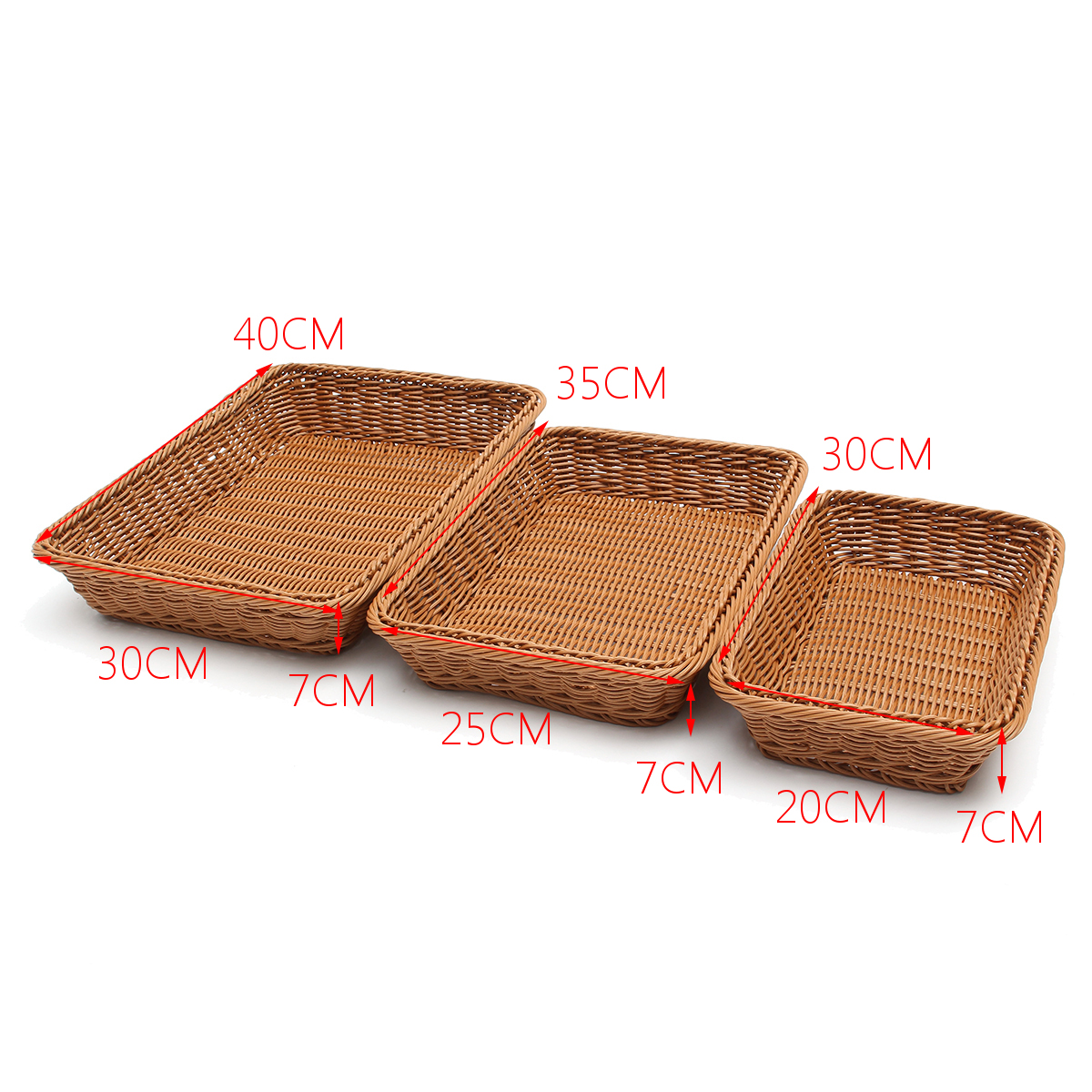 Best Seller Vietnam Hand Woven Natural Rattan Bread Basket Rectangular Baguette Display Tray for Bakery