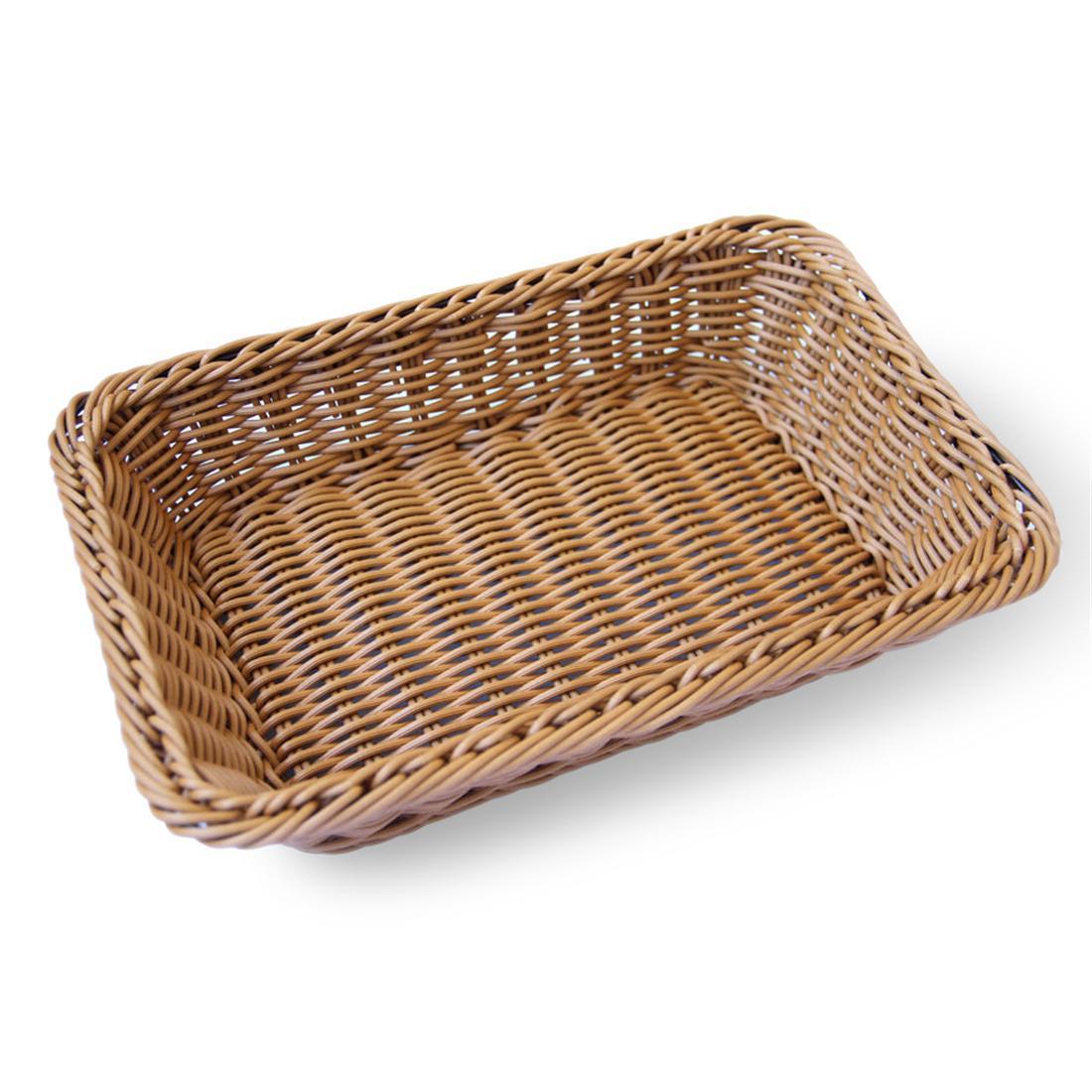 Best Seller Vietnam Hand Woven Natural Rattan Bread Basket Rectangular Baguette Display Tray for Bakery