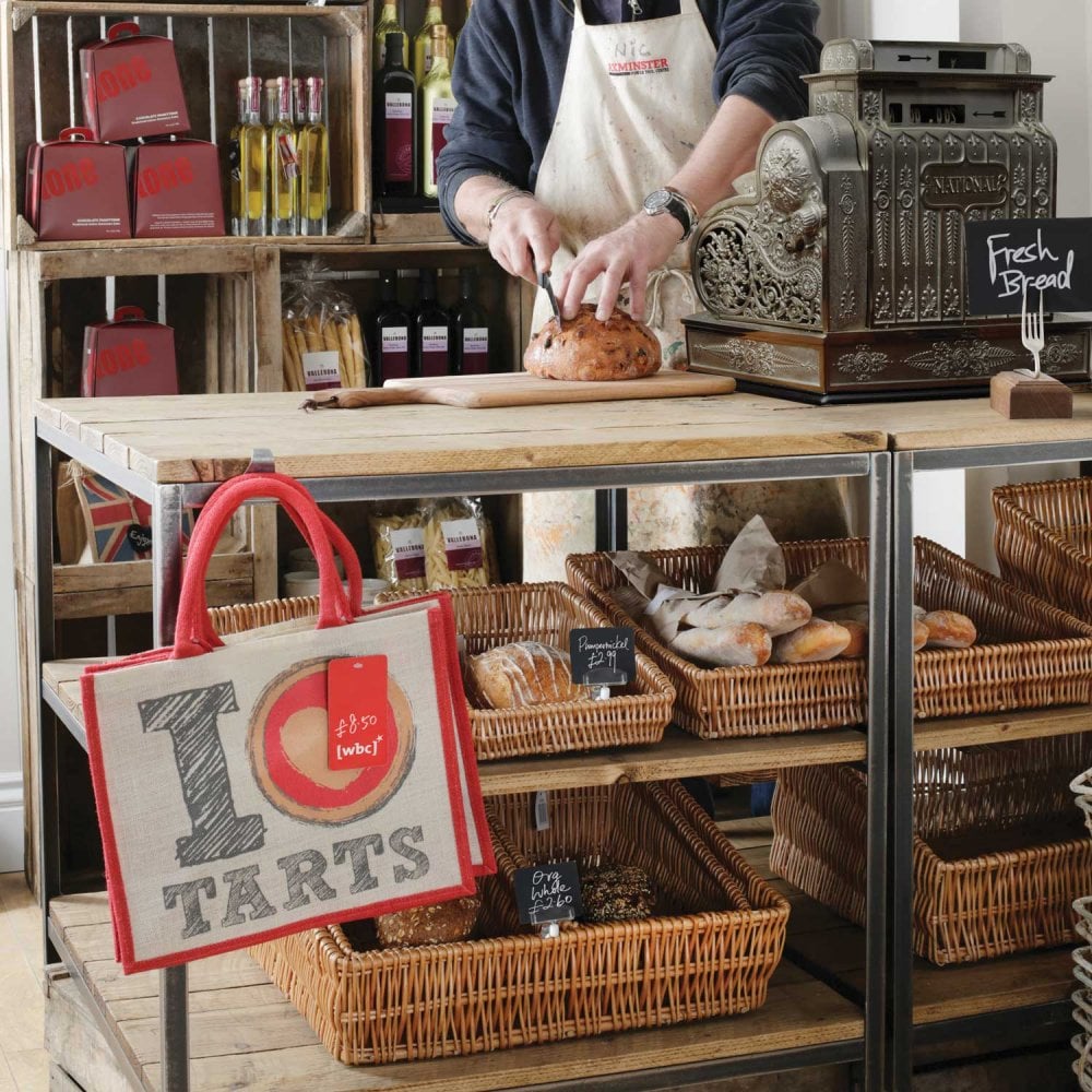 Wholesales Low Price Rattan Sloped Rectangular Hollow Out Bread Display Basket French baguette model